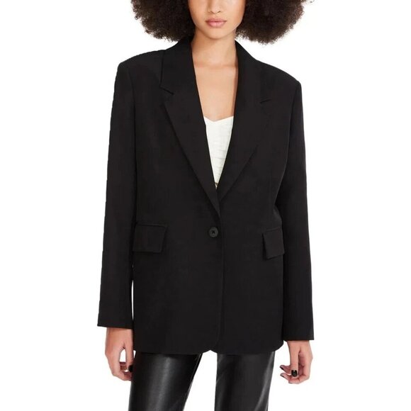 NEW Steve Madden Women's L Black Blazer Jacket  Polyester Blend - Picture 1 of 8